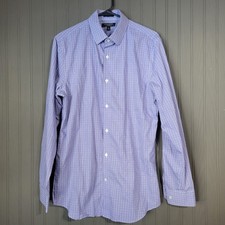 Banana Republic Long Sleeve Button Down Shirt Grant Slim Fit Purple Men's Medium