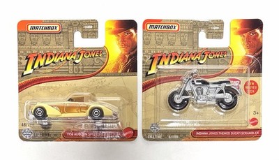2x Matchbox Indiana Jones Set Auburn Speedster 851 & Ducati Scrambler Neu Ovp