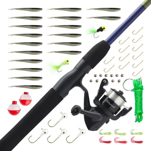 Catch More Fish Spinning Reel and Fishing Rod Combo with Kit | eBay
