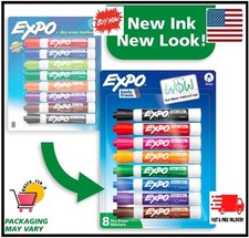 Expo 2 in 1 Dual Ended Dry Erase Markers Assorted Colors 8 Count Chisel Tip