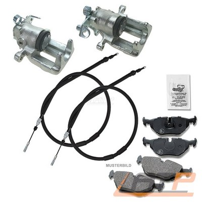 2x BREMSSATTEL+SATZ BREMSBELÄGE +2x HANDBREMSSEIL HINTEN FÜR FORD GALAXY WGR 1.9