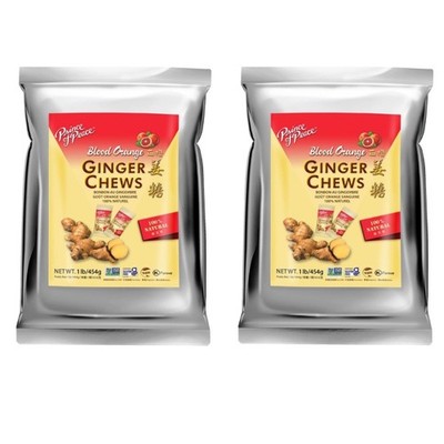 Ginger Chews-1 Lb X 2 Packs- Original,Lemon,Lychee,Orange-Natural Ginger Candy