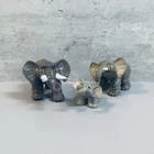 Vintage 1995 Fisher Price Gray Elephant Family Animal Figure Toys