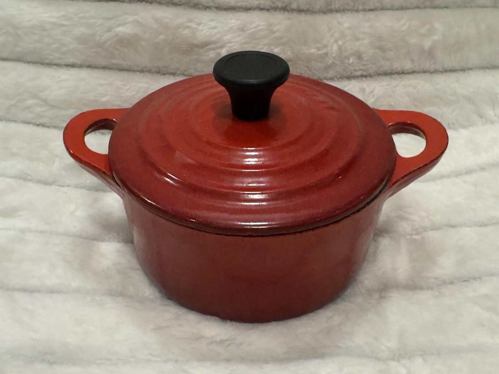 Le Creuset Enameled Cast Iron .3 Qt Mini Dutch Oven Cerise Red