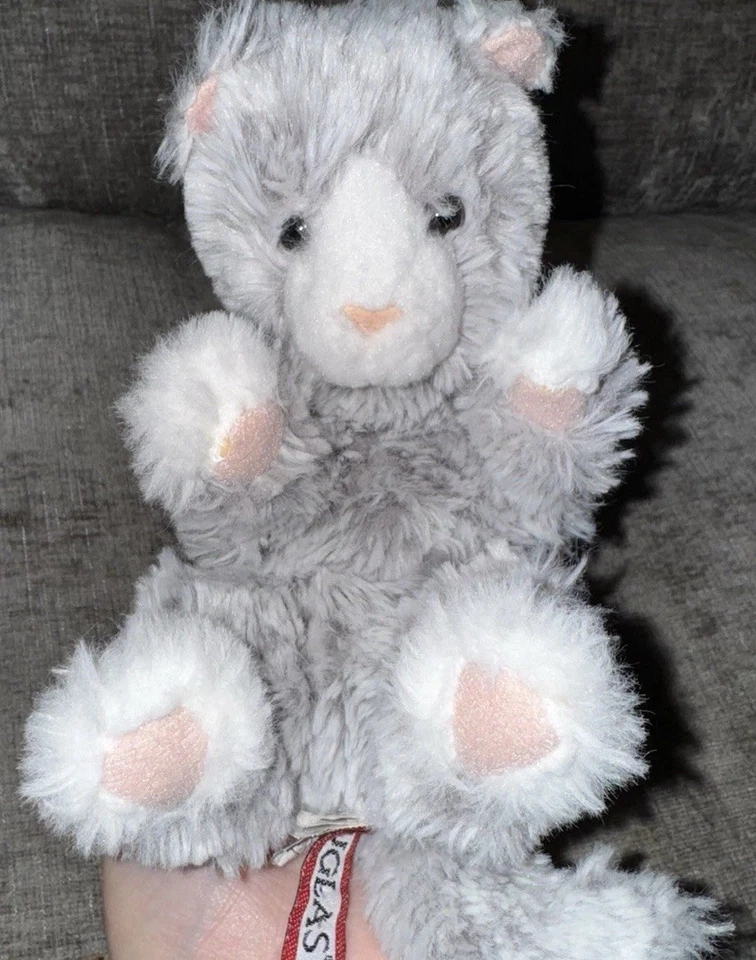 2 Tiny Douglas Cuddle Toy Kitten Gray Dark Grey Kitty Cat Plush LIL Handful - Image 4 of 4