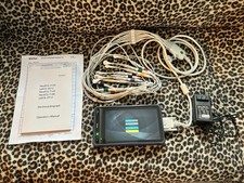 Wellue LeECG OS12 12-Lead EKG ECG Tablet Touchscreen +Leads Cable Charger Manual