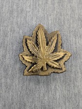 Vintage Leaf Shaped Gold Brass Metal Novelty Belt Buckle Mens