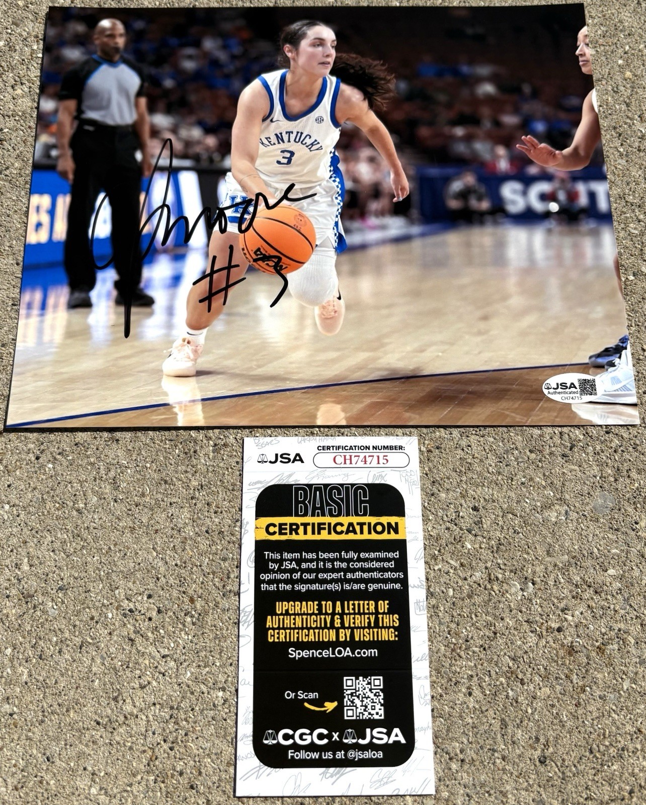 GEORGIA AMOORE SIGNED 8x10 Photo JSA COA KENTUCKY WILDCATS WNBA 