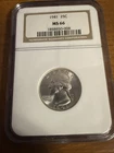 1941 NGC MS66 WASHINGTON QUARTER SILVER 25c MS 66