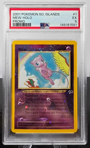 New Cert Mew #1 Reverse Holo Southern Islands Promo 2001 PSA 5 EX