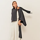 The White Company Wrap Scarf With Cashmere In Black One Size