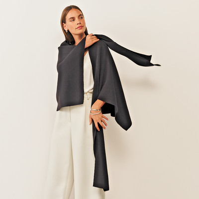 The White Company Halstuch Schal mit Kaschmir in schwarz Einheitsgröße