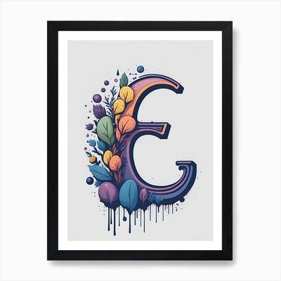 Colorful Letter E Illustration 33 A Framed Wall Art Poster Canvas Print Picture