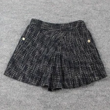 Maje Shorts Womens XS Layered Pleated Cotton Blend Tweed Skort Preppy Chic Retro