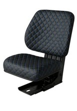 Heavy Duty Tractor Seat Cover Durable Impertex Black-Blue Leather Kapitone