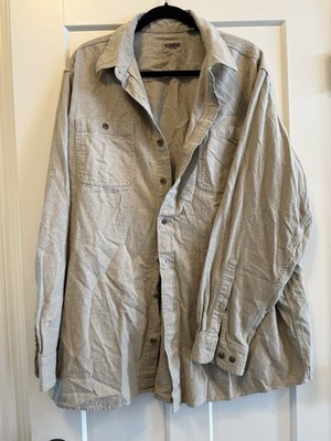 RedHead Men's Tan Flannel Cotton Long Sleeve Button-Up Shirt 2XLT EUC