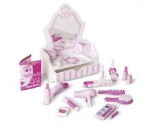 Melissa  Doug Wooden Beauty Salon Play Set, 18-Piece Vanity SEALED  Complete 