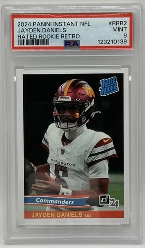2024 Panini Instant Jayden Daniels Rated Rookie Retro /890 #RRR2 PSA 9 (RC)