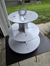 White 3 Tiered Cardboard Cupcake Stands X 2