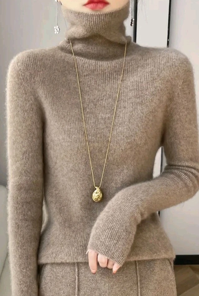 Merinowolle Rollkargen Pullover für Damen. - Bild 4 von 4