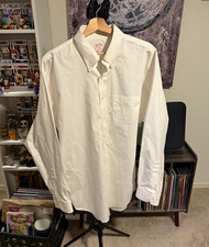 Brooks Brothers 346 Non-Iron White Cotton Button-Down Dress Shirt 17.5 6/7