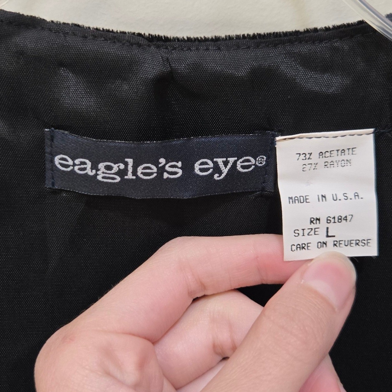 VTG 90s Eagles Eye Christmas Vest Large Black Velvet Patchwork Holidays Festive