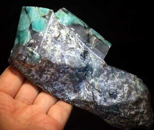 6.5" Sharp Deep Green Emerald Crystals on Matrix, Minas Gerais, Brazil! EM134 - Afbeelding 2 van 5