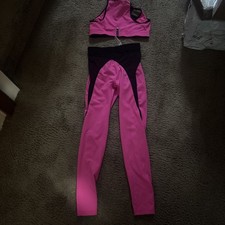 Woman Hot Pink And Black Sports Bra And Leggings Made By Rhiannas Brand Savage X