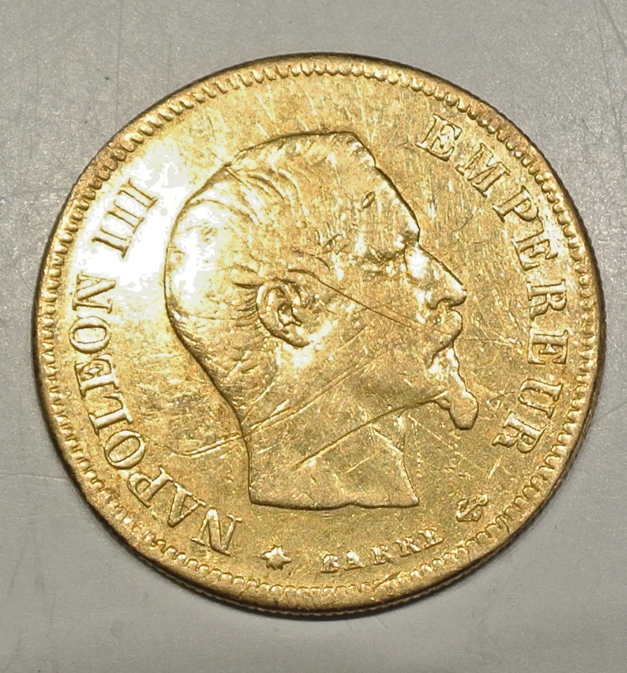 10 FRANCS OR NAPOLEON III TETE NUE 1855 BB a peine 32146 exemplaire RARE RARE - Photo 2/2