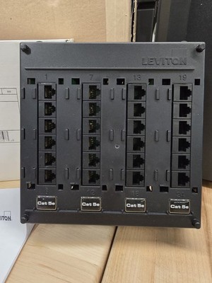 Leviton Twist and Mount Patch Panel with 24 Cat 5e Ports - Black 476TM-524