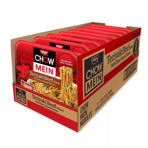 Nissin Chow Mein Noodles, Teriyaki Beef, 4 Ounce (8 Count) - Picture 1 of 5