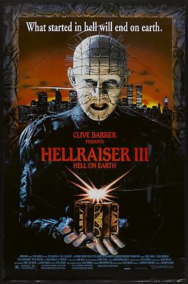 HELLRAISER III Movie Poster Pinhead Clive Barker Doug Bradley