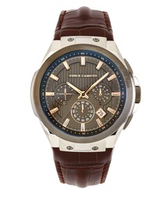 Vince Camuto Men S Vc 1111dgsg Multi Funct Silver Tone Brown