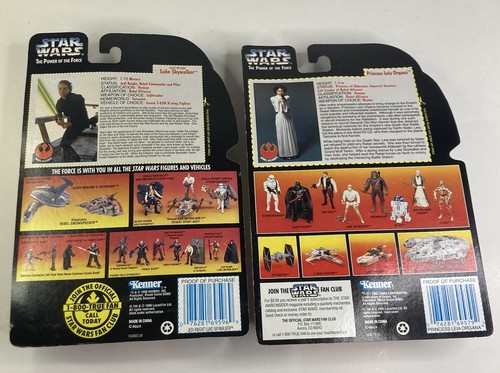 Vtg 1995 NIP Star Wars “Power of the Force” Lot of 2 Toy Figures - Luke & Leia - Picture 4 of 4