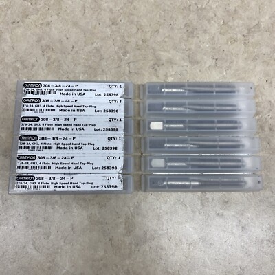 Lot of 12 Champion 308-3/8-24-P GH3 4 Flute High Speed Hand Tap-Plug