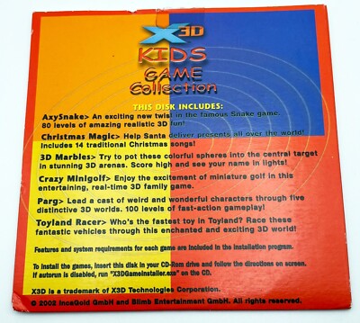 VTG Retro X3D X-Treme 3D Gaming Kids Game Collection 2002 PC VTG Retro X3D X-Treme 3D Gaming Kids Game Collection 2002 PC