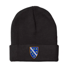 Beanies for Men Bosnia War Flag Embroidery Winter Hats Women Acrylic Skull Cap