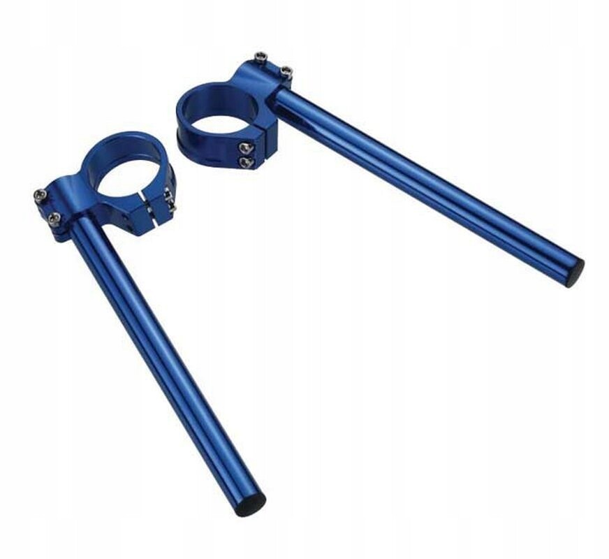 Guidon réglable en deux parties Street Low 50mm bleu anodisé CNC