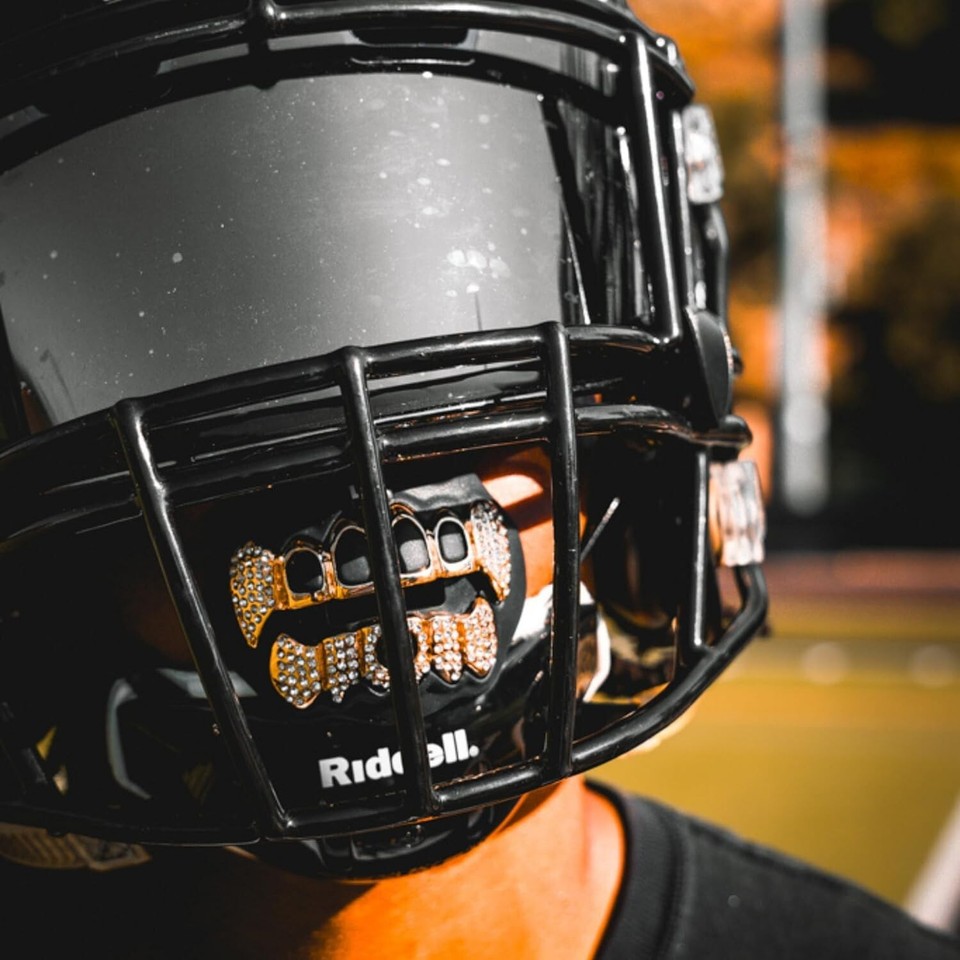 Loudmouth Football Mouth Guard 3D Bling Chrome Grillz Football