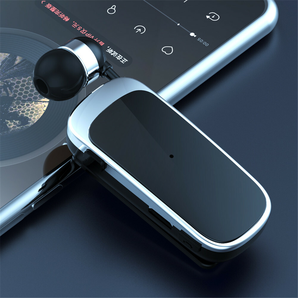 Bluetooth Headphone Hands-free Call Remind Vibration Clip On Driving Earphone