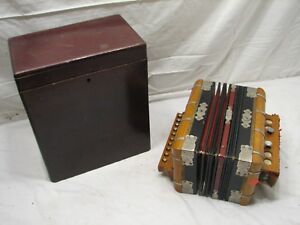 Antique Empress Accordeon Folk Instrument W Wooden Case Accordion Germany Ebay