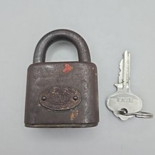 Vintago Ilco Lock With Key Independent Lock Co. USA Made Heavy Duty Metal *WORKS