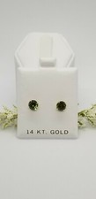 August Birthstone, 6mm peridot cz Baby/Child Earrings, Screw Back - 14k gold New