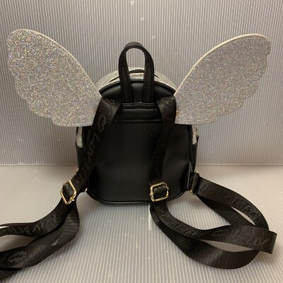 betsey johnson black bat winged glitter mini backpack Luv Betsey by Betsey Johnson Mini Backpack w/ Glitter Wings - Pink Black  Glitter