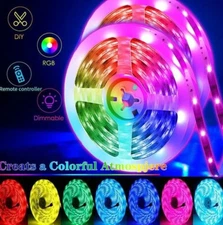 New LED Strip Lights 16.4ft up to 100ft 5050 RGB Room Light With 44 Key Remote