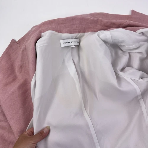 Jillian Boustred Women’s Blazer Linen Pink Size M VGUC Jacket RRP $700+ - Picture 14 of 14