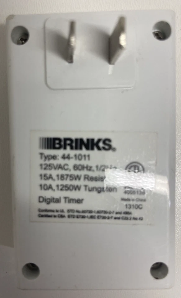 BRINKS Temporizador Digital Tipo 44-1011 Toma de Pared Enchufable 125VAC FUNCIONA PROBADO Foto 2 de 2