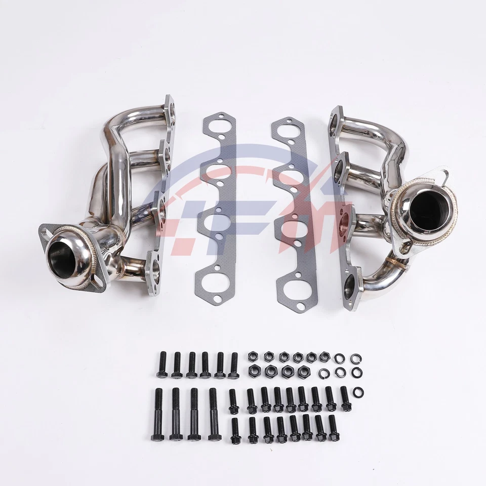QK Shorty Exhaust Headers For Ford 1987-1995 F-150/250/Bronco 5.0L 2WD&4WD 1.5" - Imagem 2 de 4