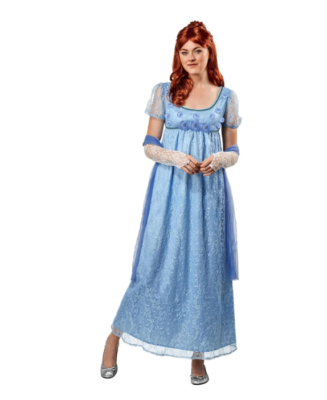 princess polly baby blue dress Bridgerton Dress, Navy Blue regency dress – TwirlingDresses main image 0