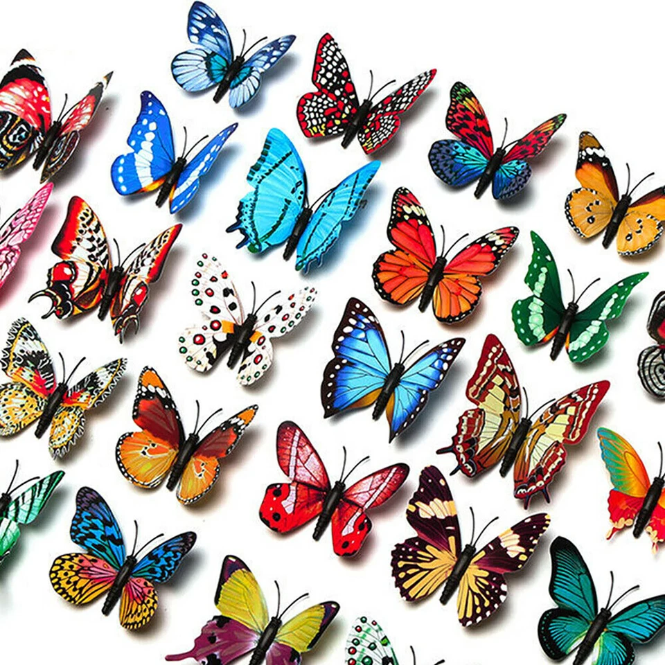 UP 50PCS 8cm Luminous Butterfly Lawn Ornament Fairy Garden Decor Outdoor Yard AU - image 3 of 4